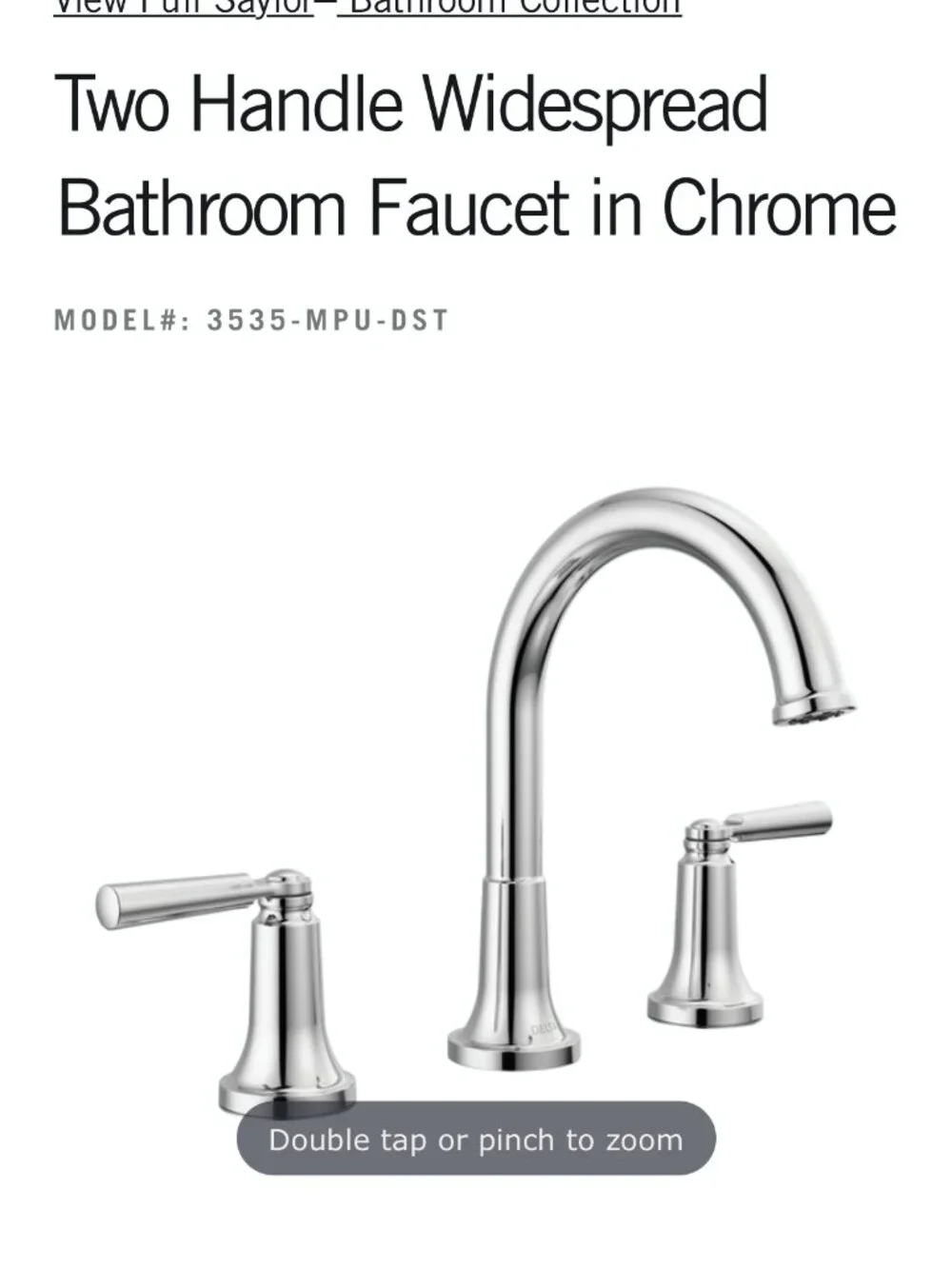 Delta Saylor Two Handle Widespread Bathroom Faucet in Chrome